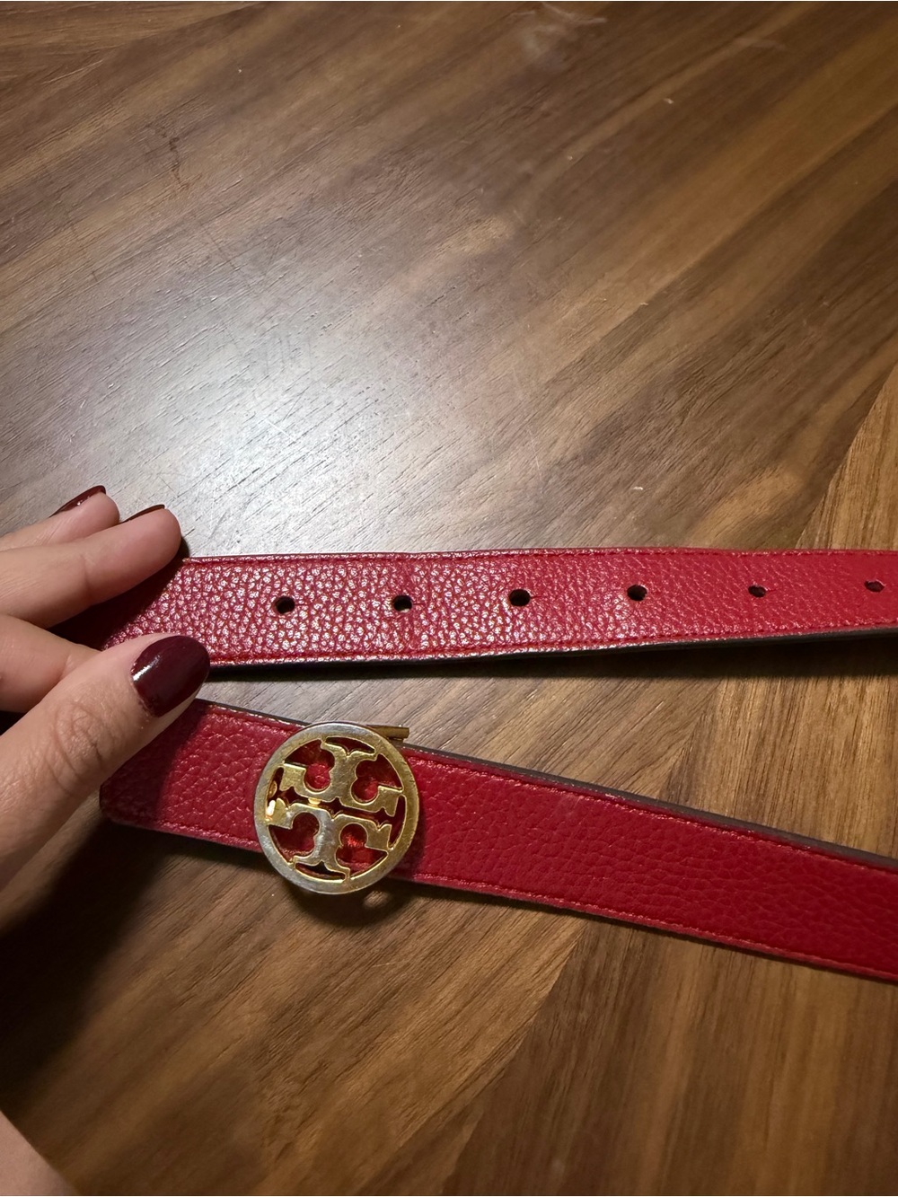 Tory Burch Reversible Belt - Navy / Red